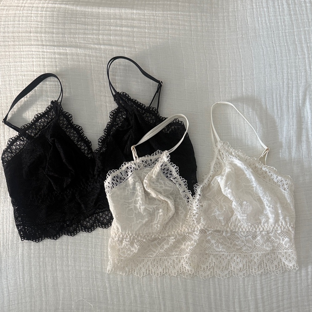 SOMA Lace Bralette Set - Black and White - Small